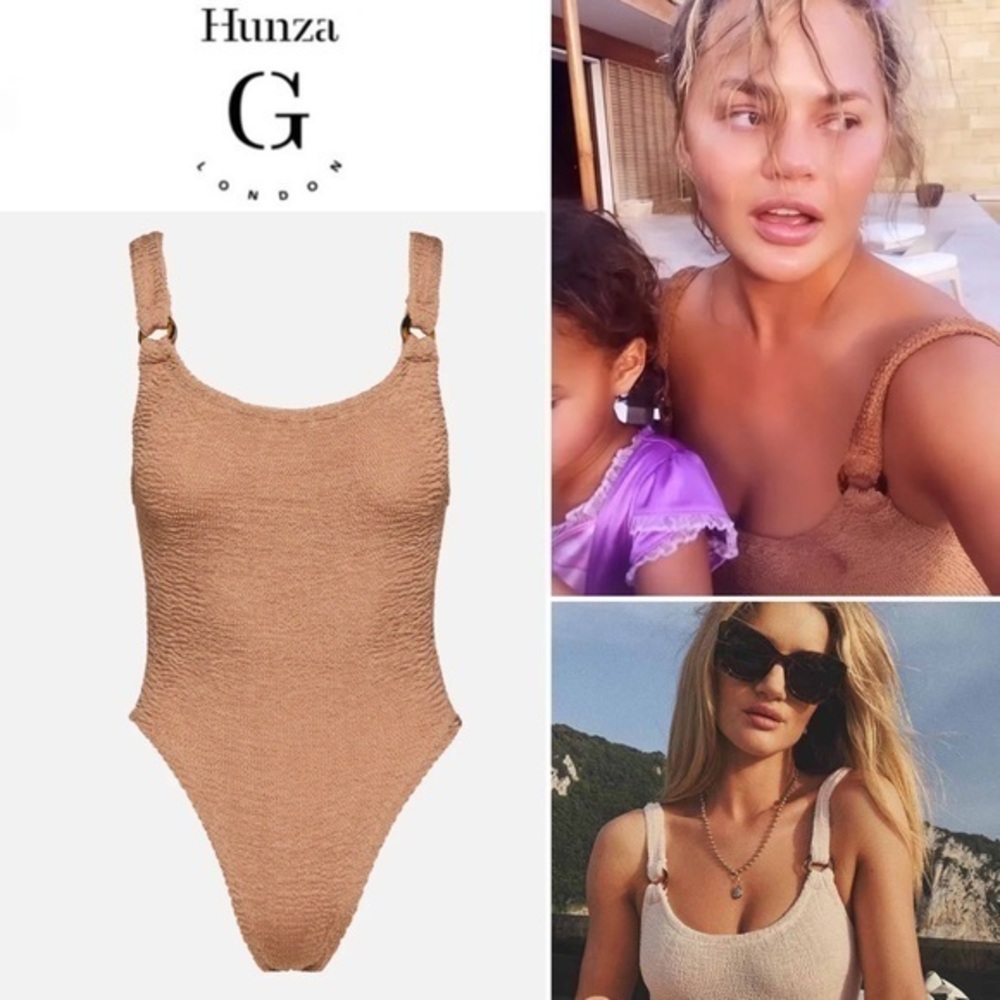 Hunza G Crinkle Domino One Piece OS NWT 250$